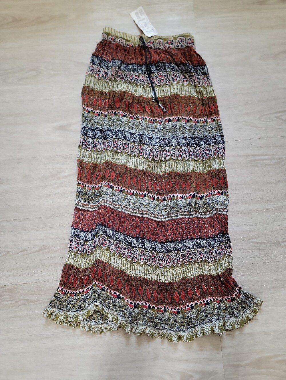 Boho Printed Maxi Skirt Broomstick Indie Free Size